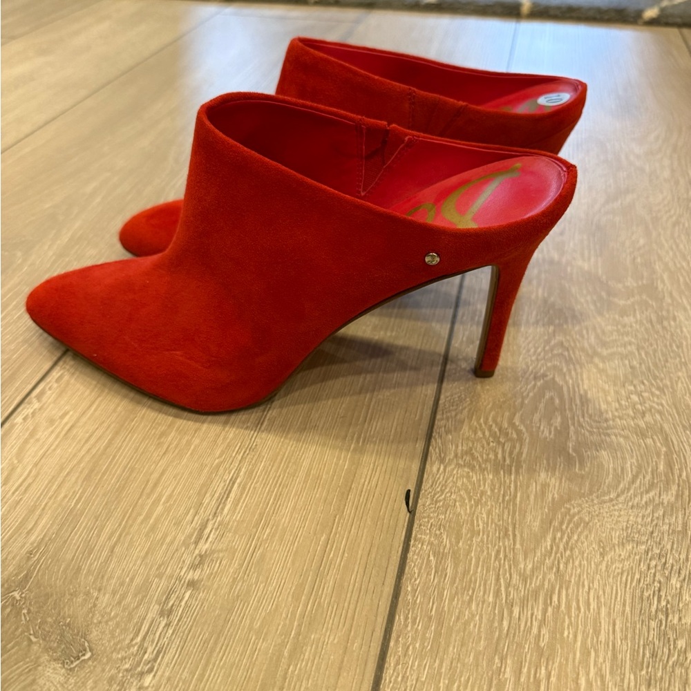 Sam Edelman Vibrant Red High Heel Mules
